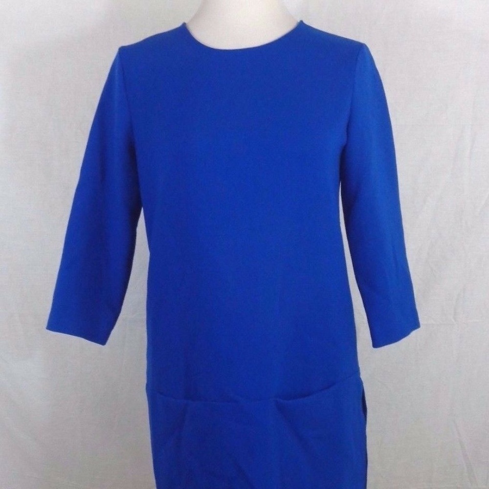 WOMENS ANN TAYLOR BLUE SHIFT DRESS SZ 2